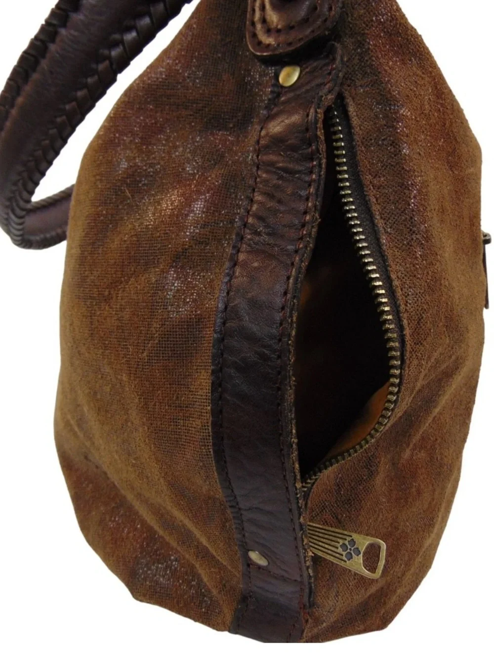 Patricia Nash Tooled Leather Hobo Bag Wallet Set Brown Floral Embossed
